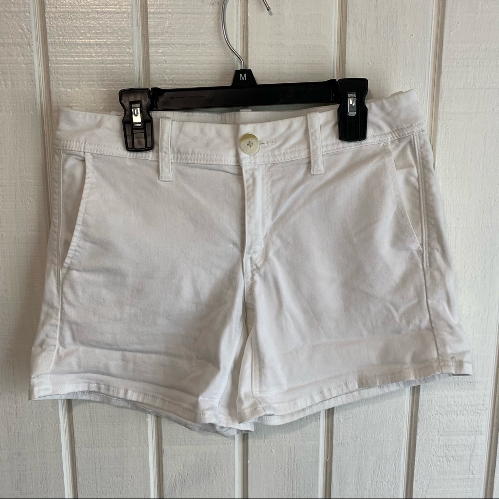 American Eagle White Midi Shorts